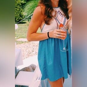Flying Tomato Embroidered Mini Dress